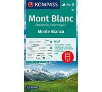 Kompass WK85 Mont Blanc, Chamonix, Courmayeur: Wandelkaart Schaal 1 : 50.000 (Kompass Wanderkarten)
