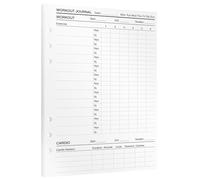 KOMPASS® Workout Log | A5 Fitness Planner Inserts | 30 Refill Sheets for Strength Training & Cardio Tracking | Gym Journal with Nutrition & Progress Tracking | A5 Binder Refill (5.7 inches x 8.3