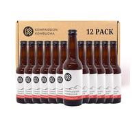 Kompassion Kombucha Soft Drink Tea Scotch Bonnet Chilli Flavour - Gluten Free, Vegan, Low-Calorie Beverage- 330ml (12 Pack)