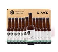 Kompassion Sarsaparilla Root Kombucha Tea (330ml)12 Pack - Low Sugar, Vegan, Probiotic Soft Drink