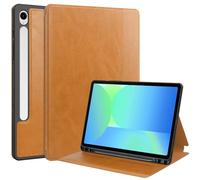 Kompatibel mit Samsung Galaxy Tab S10 FE/S9 FE 10,9 Zoll Hülle, schlanke Tablet-Schutzhülle, Auto Wake Sleep, weiche TPU-Schutzhülle, Smart Cover mit Stifthalter ZY (BROWN)