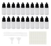 KOMUNJ 20 Pcs 30 ml Squeezable Dropper Bottles, Plastic Empty Bottles Translucent Eye Liquid Empty Bottles, with Funnel Label Transfer Pipette