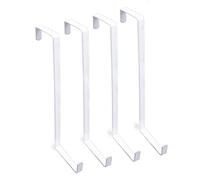 KOMUNJ 4 PCS Over The Door Hook Z-Shaped Reversible Door Hanger Hooks, Dual Head Single Over Door Hooks Fits 1.37inch and 1.81inch Door Widths for Hanging Towels, Clothes, Coats and More, White
