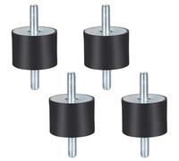 KOMUNJ 4 Pieces M8 Shock Damper Rubber Mount Anti Vibration Rubber Mount Shock Damper, for Air Compressors Diesel Engines Gasoline Engines Water Pumps(30 * 20, M8*23)