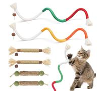 KOMUNJ 6 Pcs Cat Chew Toy Bite Rope, Catnip Toy, Cat Silvervine Chew Sticks, for Kittens Teeth Cleaning, Matatabi Dental Care, Increase Appetite, Calm Cat Anxiety and Stress, Cat Dental Toy