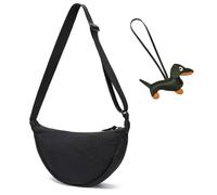 KOMUNJ Crescent Cross Body Bag Women, Nylon Handbags & Shoulder Bags Chest Bag for Travel Daily Use, Dumpling Bag, with Adjustable Strap - Solid Color Chest Fanny Pack