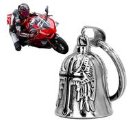 KOMUNJ Guardian Bell Keyring Oily Motorcycle Bell Guardian Angel Biker Bell with Hanging Ring for Motorcycles Bicycles Electric Cars, silver, One size