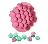 KOMUNJ Honeycomb Silicone Ice Cube Trays Icing Silicone Mould Honey 19 Honeycomb Silicone Bee Honeycomb for Soap Beeswax Ice Jelly Chocolate Cake Fondant Decoration, fwmj-ph8a