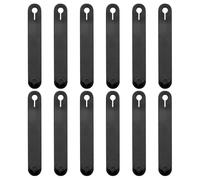 KOMUNJ Pack of 12 Cable Ties Rubber Cable Organiser Holder Wire Guide Strap for Motorcycle Car Mechanical Product Household Charging Cable 95 x 15 mm Black
