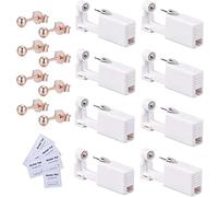 KOMUNJ Pack of 8 Ear Piercing Gun Kit, Stainless Steel, Stud Earrings, Disposable, Sterile, Asepsis, Piercing Gun