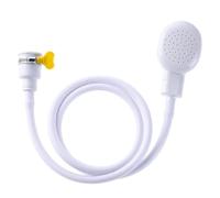 KOMUNJ Single Tap Shower Attachment for Bath, Multi-Purpose Sink Shower Attachment, 1.3M White Single Shower Sink Hose, with Fit Clamp, for Taps Hand Held Portable Pet Dog Shower Hair Shower Head