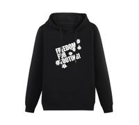 KOMYLA Men's Freedom For Tooting Citizen Smith Inspired Long Sleeve Hooded Sweatshirt Black 3XL