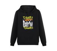 KOMYLA Men's The Casualties Long Sleeve Hooded Sweatshirt Hoodies with Drawstring Pockets Black S