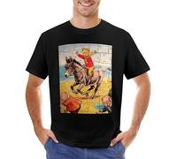 KOMYLA Rupert The Bear T-Shirt Sports Fan T-Shirts Cute Tops Mens Workout Shirts Black S