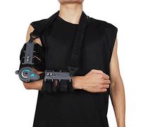 Komzer Hinged Elbow Brace, Adjustable Post OP ROM Elbow Brace with Sling Stabilizer Splint Arm Injury Recovery Support After Surgery (Right)
