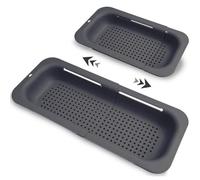 Komzon Extendable Colander Strainer, Retractable Kitchen Sink Basket, Food Strainers, Plastic Colanders for Sink, Black, 13.5-18.8 inches (34.4-47.7 cm), Plastic