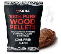 Kona Coal Fired Pellets - Premium Charcoal & Wood Pellets, Intended for Ninja Woodfire Outdoor Grill, BBQ & Pizza - 100% Natural - Perfect for Smokers, Grills, and Pellet Grills - 2 Pounds