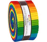 Kona Cotton Bright Rainbow Roll Up 40 2.5-inch Strips Jelly Roll Robert Kaufman
