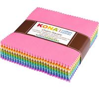 Kona Cotton Solids 101 Piece Fabric Charm Pack CHS-562-101 Pastel Patchwork Bundle - 5" x 5" (12.5 cm X 12.5cm) Quilting Pieces