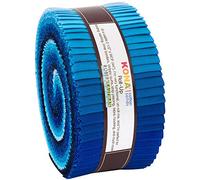 Kona Cotton Solids Waterfall Roll Up 40 2.5-inch Strips Jelly Roll Robert Kaufman Fabrics RU-782-40