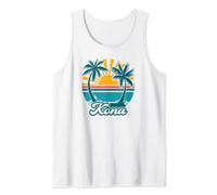 Kona Hawaii Hawaiian Island Palm Tree Tropical Beach Aloha Tank Top