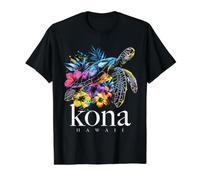 Kona Hawaii Sea Turtle Hawaiian Surfer Souvenir Value Graphic T-Shirt, Men, Black, S