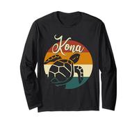 Kona Sea Turtle Hawaiian Sunset Beach Vacation Vibes Novelty Long Sleeve T-Shirt