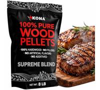 Kona Supreme Blend Smoker Pellets, Intended for Ninja Woodfire Outdoor Grill, 8 lb Resealable Bags