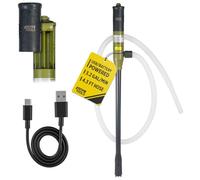KONA TOOLS KTEP01USB Battery Powered and USB-C Plug In Fuel Transfer Stick Pump (3.2 GPM) with 51 Inch Corrugated Discharge Hose, On/Off Switch, and Built In Storage Hooks