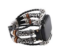 KONAFEI Compatible with Apple Watch Strap 38 mm 40 mm Classic Leather Replacement Strap Bracelets with Stainless Steel Clasp for iWatch Series SE/6/5/4/3/2/1 42mm/44mm C-black1