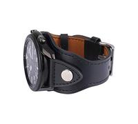 Konafei Compatible with Samsung Galaxy Watch 46mm/Galaxy Watch 3 45mm/Gear S3 Frontier/Classic Strap, 22mm Genuine Leather Vintage Cuff Bracelets for Men Women (Coffee)