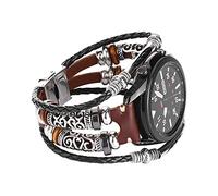 KONAFEI Compatible with Samsung Galaxy Watch 7&FE&6&5&4&3 Band/40mm 44mm/Watch 5 Pro/Watch 6&4 Classic 43mm/47mm/42mm/46mm/Active 2/Garmin Venu, 20mm Leather Bracelet Metal Buckle Strap for Women&Men