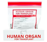 Konama Reusable Red Plastic Human Organ For Transplant Bags, 25 Pcs, 7x9 Inches, Zipper Closure, BPA Free, Freezer Safe, Funny Doctor Gifts, Food Storage