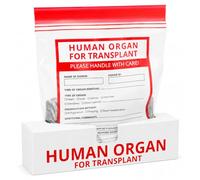 Konama Reusable Red Plastic Human Organ For Transplant Bags, 25 Pcs, 7x9 Inches, Zipper Closure, BPA Free, Freezer Safe, Funny Doctor Gifts, Food Storage