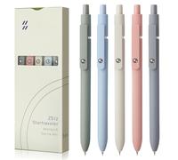 KONAMO FIOVER 5pcs Gel Pens Quick Dry Ink Pens Fine Point Premium Retractable Rolling Ball Gel Pens Black Ink Smooth Writing for School Office Home