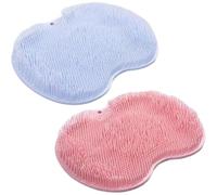 Konbawa Shower Foot & Back Scrubber Massage Pad, Foot Scrubber for Shower Floor, Silicone Hands Free Back Scrubber for Shower, Silicone Bath Massage Cushion Brush with Suction Cups