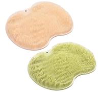 Konbawa Shower Foot & Back Scrubber Massage Pad, Foot Scrubber for Shower Floor, Silicone Hands Free Back Scrubber for Shower, Silicone Bath Massage Cushion Brush with Suction Cups