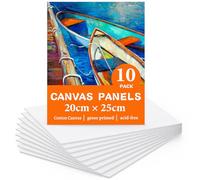 Koncci 10 Packs Canvas for Painting 20X25cm Cotton Canvas Panels | 8''x10'' Acid-Free Blank Small Canvases for Acrylic & Oil & Watercolor, for Professional Artist, Hobby Painters & Beginners
