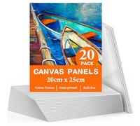 Koncci 20 Packs Canvas for Painting 20X25cm (8''x10''), Cotton Acid-Free Blank Canvas Panels for Acrylic & Oil & Watercolor, for Professional Artist, Hobby Painters & Beginners