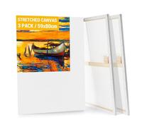 Koncci 3-Pack Canvas for Painting, 59x80cm Blank Large Canvas, Acid-Free Cotton 280GSM Triple Primed A1 Painting Canvases for Acrylic, Oil Paint & Wet Art Media Artwork