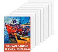 Koncci A4 Canvas for Painting 21X29.7cm, 10 Packs Blank Canvas Board