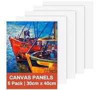 Koncci Canvas for Painting 30x40cm, 5 Packs Triple Primed Blank Canvas