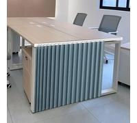 Koncey Under Desk Privacy Curtain, Under Desk Privacy Panel With Slide Rail, Self-Adhesive Modesty Panel for Reception, Student Table or Office Cubicles Workstations(Blue,W 100 x H 70 CM)