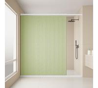Koncey Waterproof Shower Curtains, Bathroom Folding Curtain, No Punching Required with Telescopic Rod, Shower Screen Indoor, Bilateral Magnetic Fixation(Green,W 120 x H 220 CM)