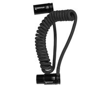 KONDOR BLUE | 12-24 Inch Coiled Low Profile Right Angle XLR Cable, 3-Pin Male to Female | Adjustable Angle Connectors, Shielded Balanced Audio for Cameras, Microphones, Mixers, Recorders | Black