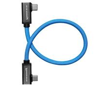 KONDOR BLUE | Dual Right Angle 12" USB-C Braided Cable for 8K Data and Power Delivery | 20 Gb/s Transfer Speed, USB PD 100W Charging, & Thunderbolt 3 Compatible | Blue