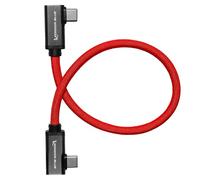 KONDOR BLUE | 12 Inch Dual Right Angle USB-C Cable for SSD Recording & Charging | 8K Data, 100W PD, 10Gbps USB 3.1/3.2 Gen 2 for Cameras, Monitors, iPhone 17/16/15, Tablets & More | Red