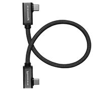 KONDOR BLUE | 12 Inch Dual Right Angle USB-C Cable for SSD Recording & Charging | 8K Data, 100W PD, 10Gbps USB 3.1/3.2 Gen 2 for Cameras, Monitors, iPhone 17/16/15, Tablets & More | Black
