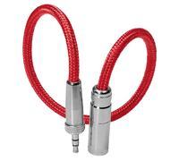 KONDOR BLUE | 12" Mini XLR to 3.5mm TRS Locking Screw Plug for Lavalier/Lapels | Nylon Braided, Ultra-Durable with Reinforced Connectors | Red