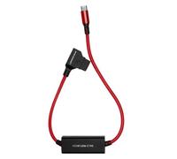 KONDOR BLUE | 16" D-Tap/P-Tap to USB-C PD 2-Way V-Mount Charger Braided Power Delivery Cable for Mirrorless Cameras, Phones, Laptops & More | Cardinal Red